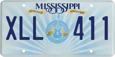MS license plate XLL411