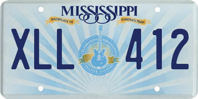 MS license plate XLL412