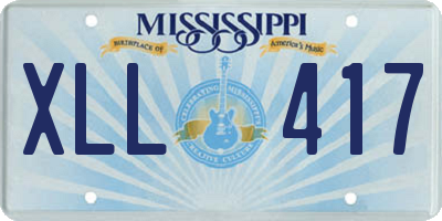 MS license plate XLL417