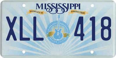 MS license plate XLL418