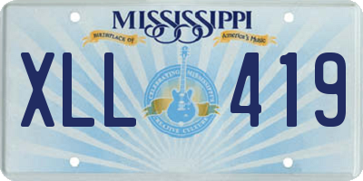 MS license plate XLL419