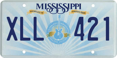 MS license plate XLL421