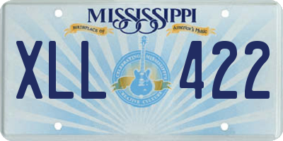 MS license plate XLL422