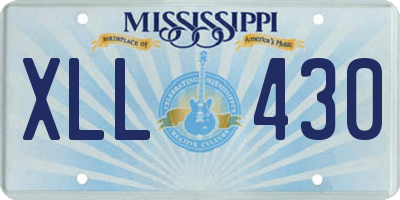 MS license plate XLL430