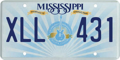 MS license plate XLL431