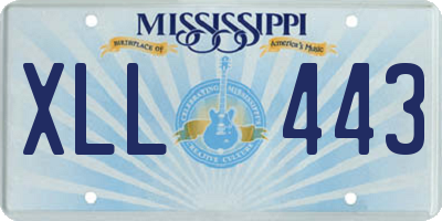 MS license plate XLL443