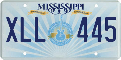 MS license plate XLL445