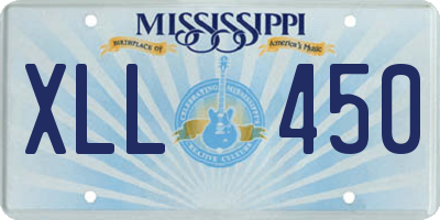 MS license plate XLL450