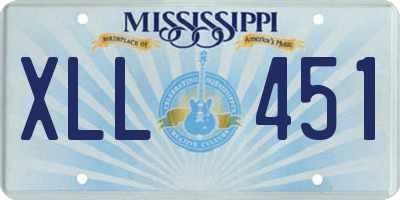 MS license plate XLL451