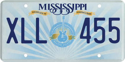 MS license plate XLL455