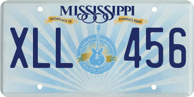 MS license plate XLL456