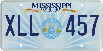 MS license plate XLL457