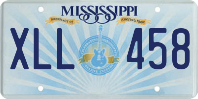 MS license plate XLL458