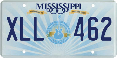 MS license plate XLL462
