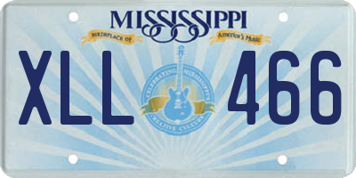 MS license plate XLL466