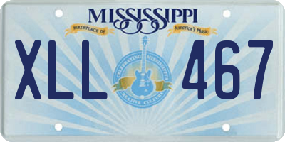 MS license plate XLL467