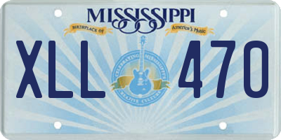 MS license plate XLL470