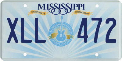 MS license plate XLL472