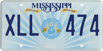 MS license plate XLL474