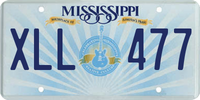 MS license plate XLL477