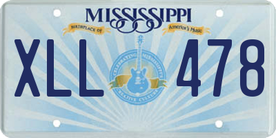 MS license plate XLL478