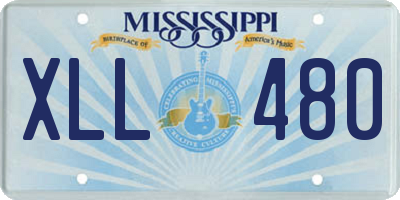 MS license plate XLL480