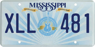 MS license plate XLL481