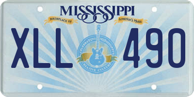 MS license plate XLL490