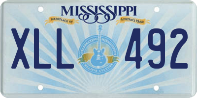 MS license plate XLL492