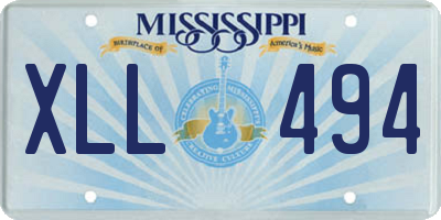 MS license plate XLL494