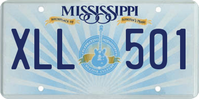 MS license plate XLL501