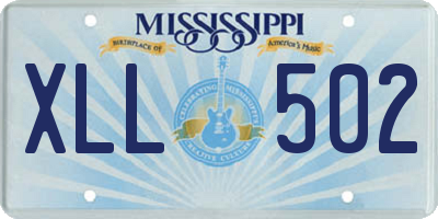 MS license plate XLL502
