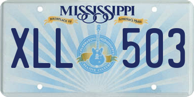 MS license plate XLL503