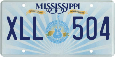 MS license plate XLL504