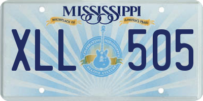 MS license plate XLL505