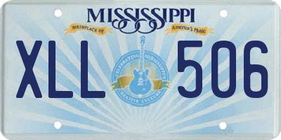 MS license plate XLL506