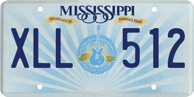 MS license plate XLL512