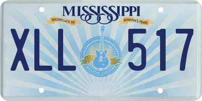 MS license plate XLL517