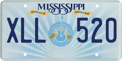 MS license plate XLL520