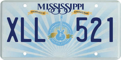 MS license plate XLL521