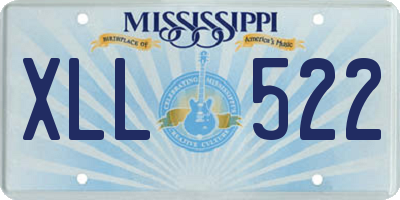 MS license plate XLL522