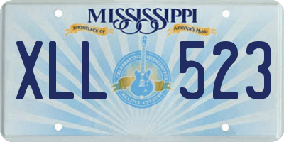 MS license plate XLL523