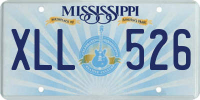 MS license plate XLL526