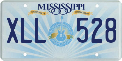 MS license plate XLL528