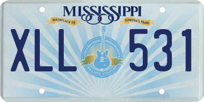 MS license plate XLL531
