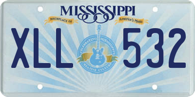MS license plate XLL532