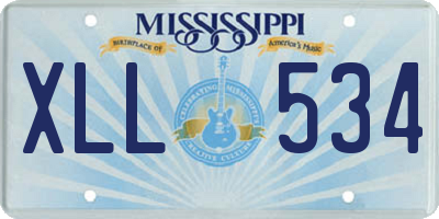 MS license plate XLL534