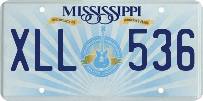 MS license plate XLL536
