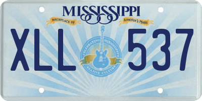 MS license plate XLL537