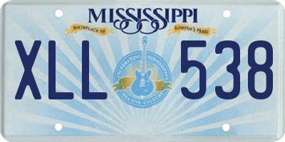 MS license plate XLL538